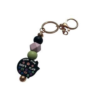 God’s plan silicone beads‎ keychain ￼